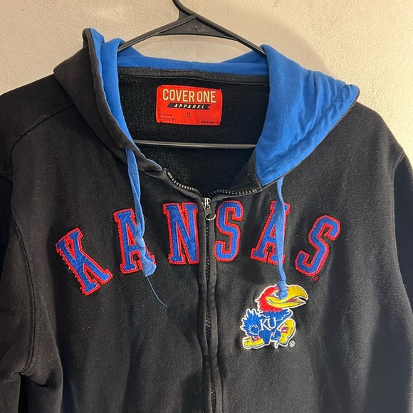Cover One Pre-Owned Kansas Jayhawk's Women's Unisex Jacket Hoodie Full Zip Sz SM - Picture 2 of 8